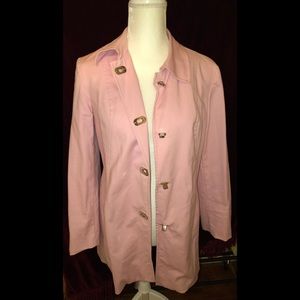 Pink coat with silver closures